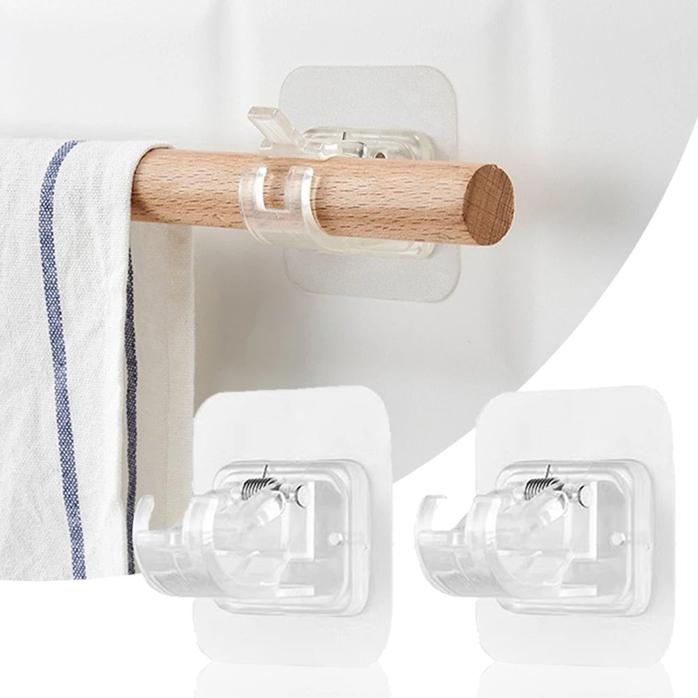 Adhesive support without perforation for curtain rod (x8)