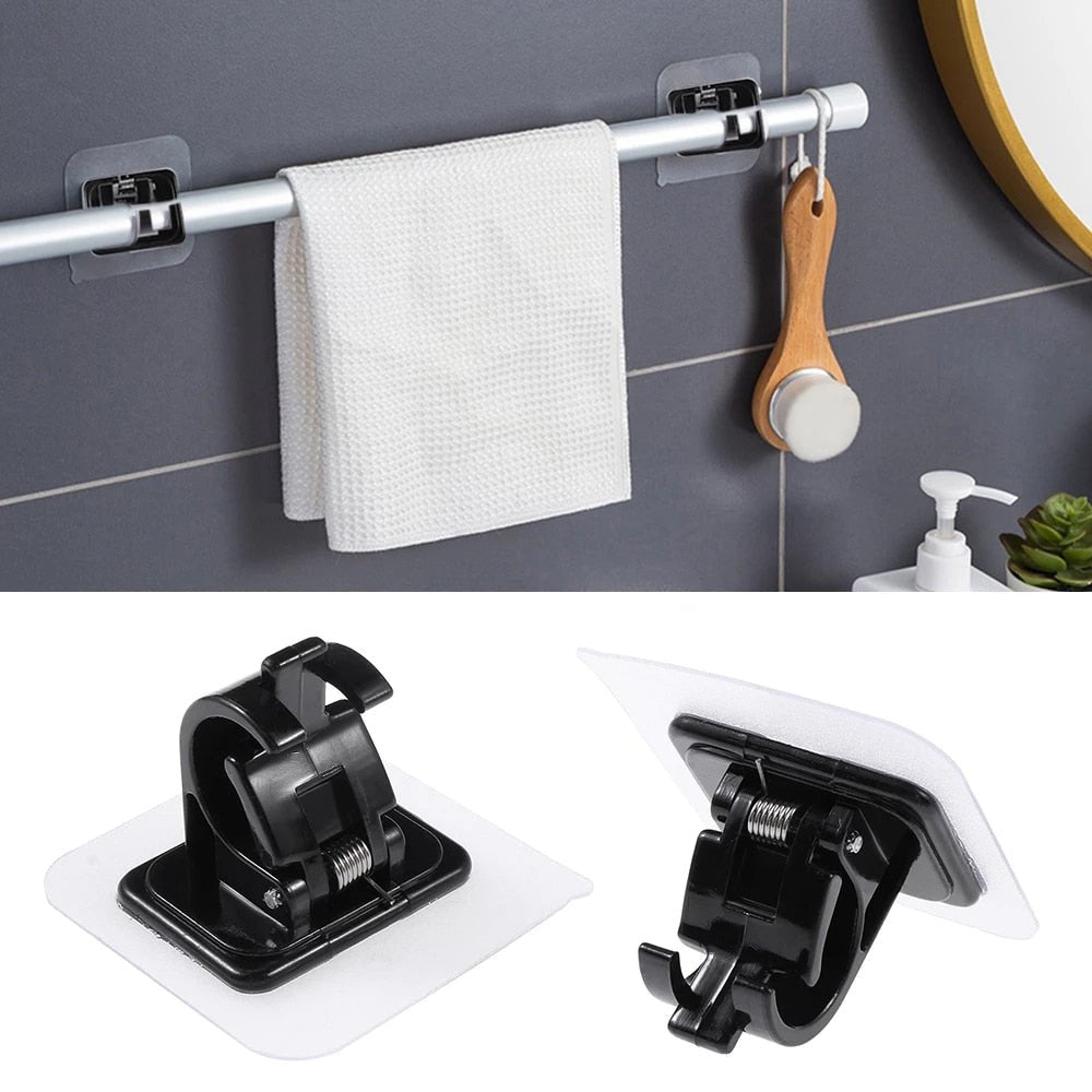 Adhesive support without perforation for curtain rod (x8)