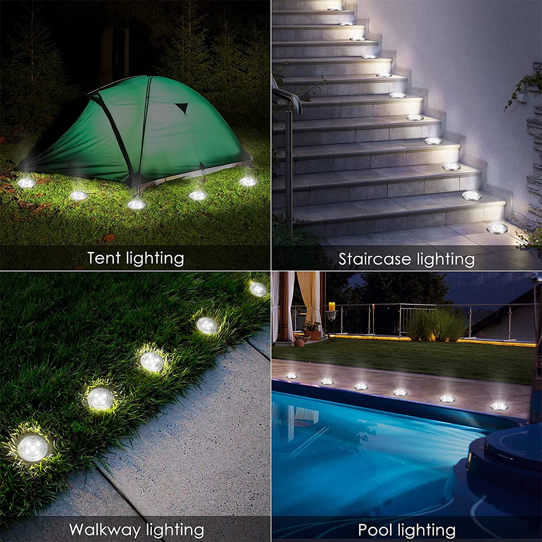 Decorative solar lamp for outdoor walkways (x4)