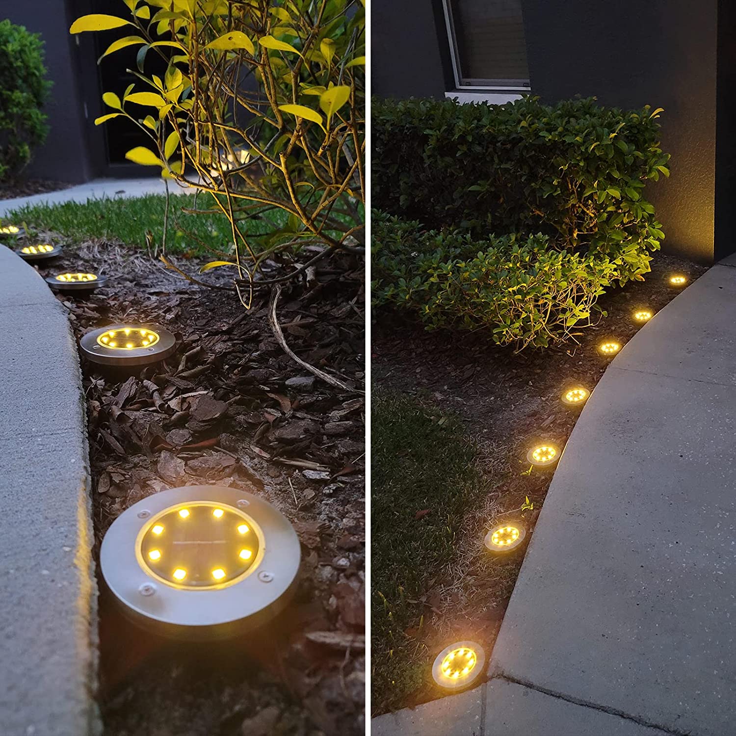 Decorative solar lamp for outdoor walkways (x4)