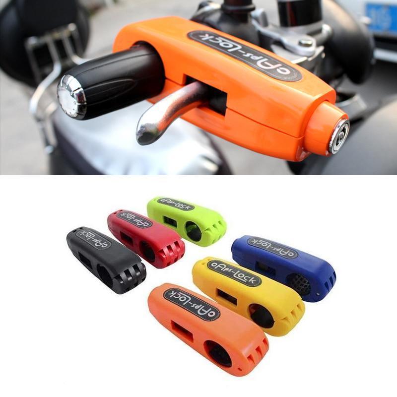 Express anti-theft lock for motorcycle and scooter handlebars