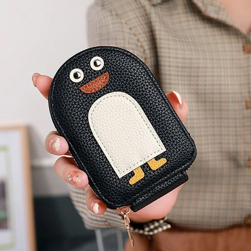Card holder - compact and durable penguin pattern