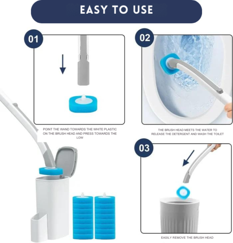 Clean your toilets without contact using disposable heads