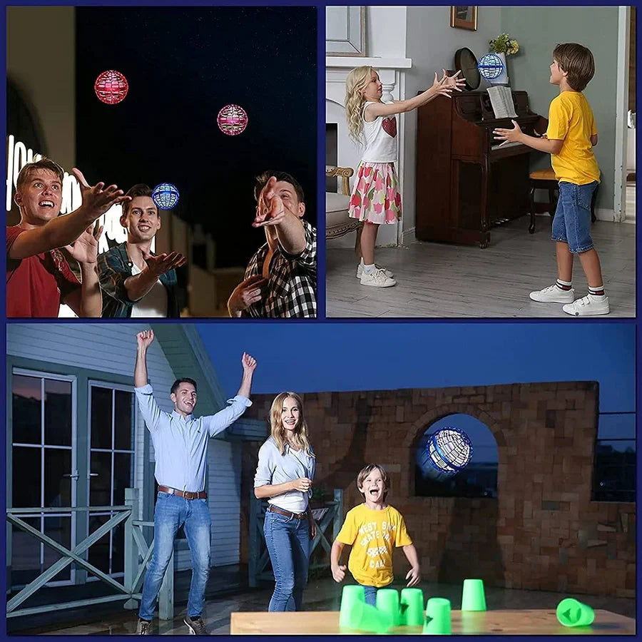 Glowing flying ball for fun and interactive games