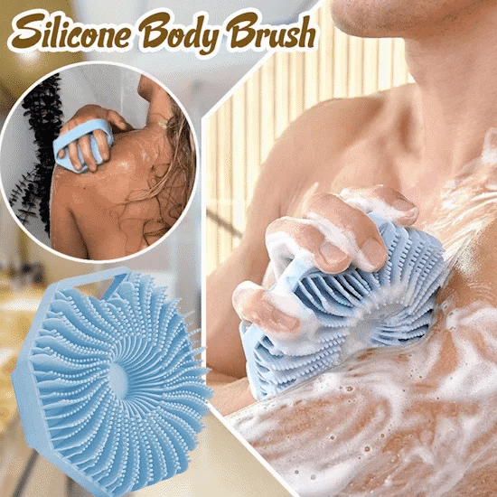 Hygienic body peeling brush for radiant skin