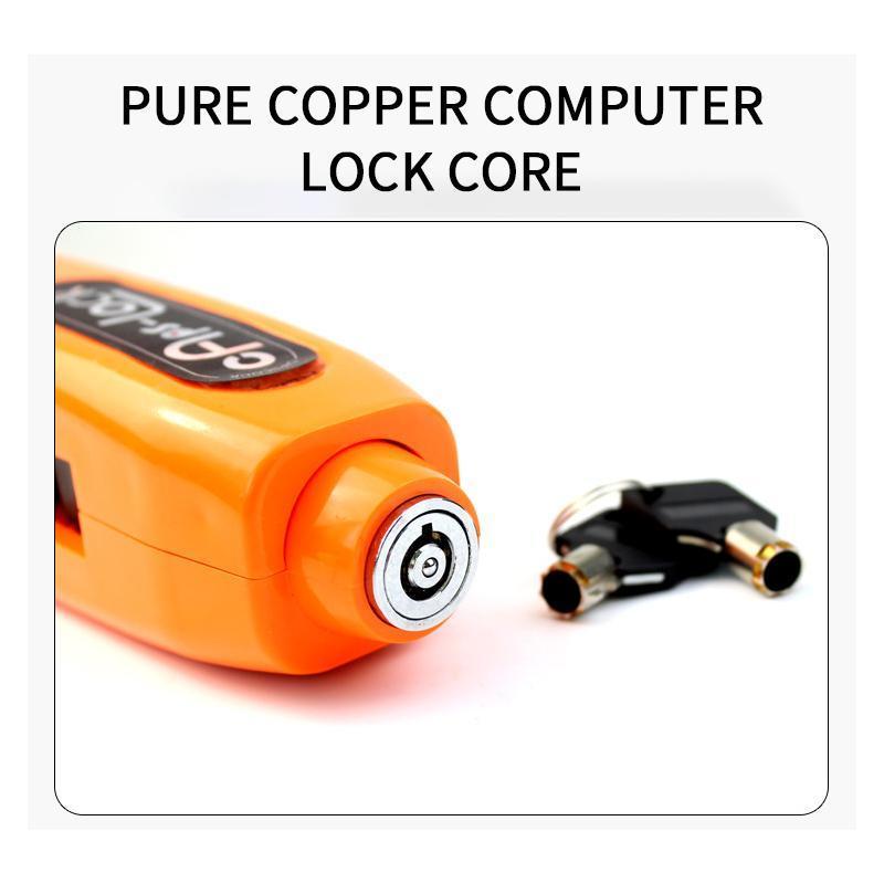 Express anti-theft lock for motorcycle and scooter handlebars