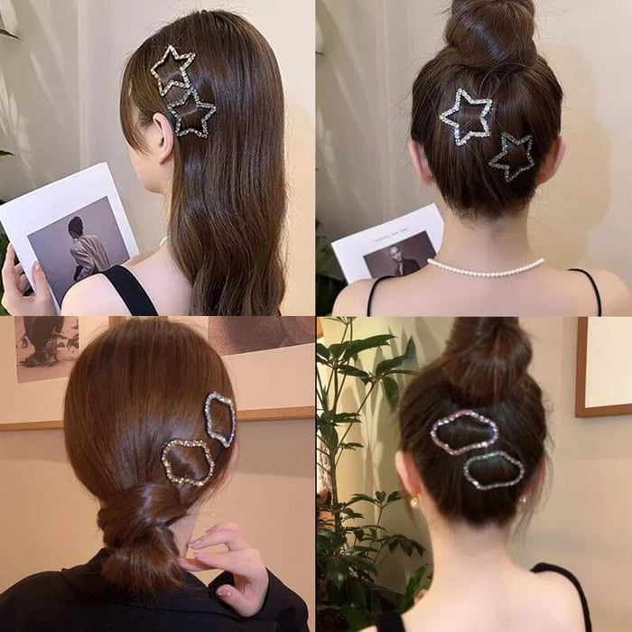 Elegant and shiny hair clips (x4)