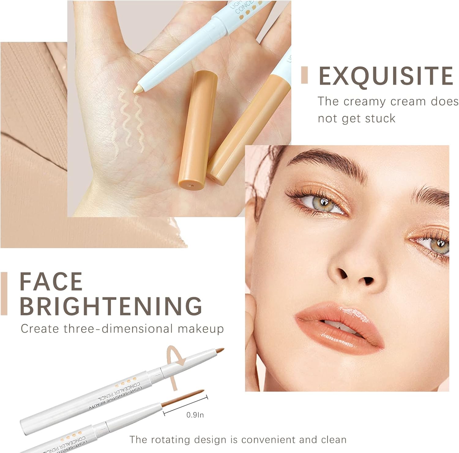 Correction pencil with full coverage