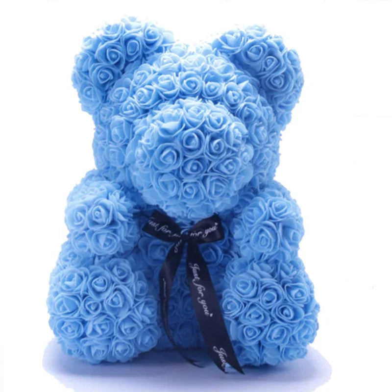 A flowery teddy bear for eternal emotions