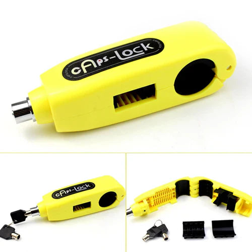 Express anti-theft lock for motorcycle and scooter handlebars