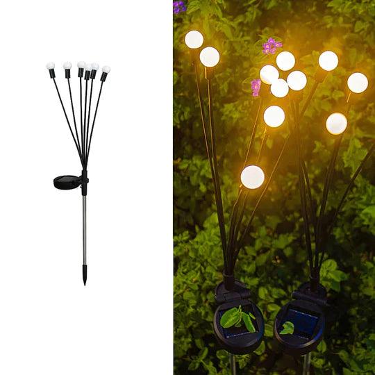 Garden lamps with fireflies