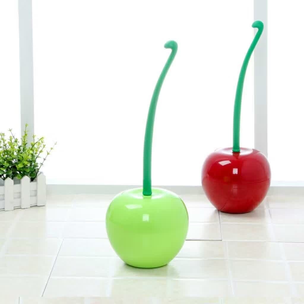 Add a unique touch to your bathroom with this cherry-shaped toilet brush