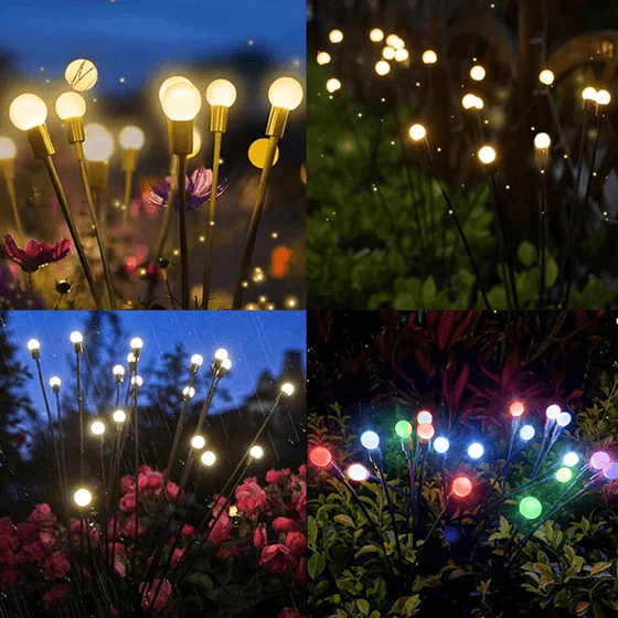 Garden lamps with fireflies