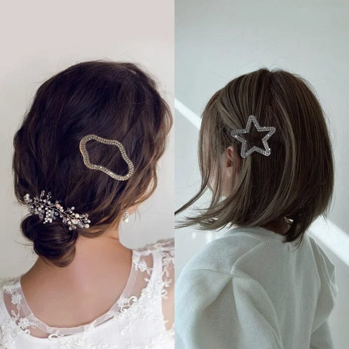 Elegant and shiny hair clips (x4)