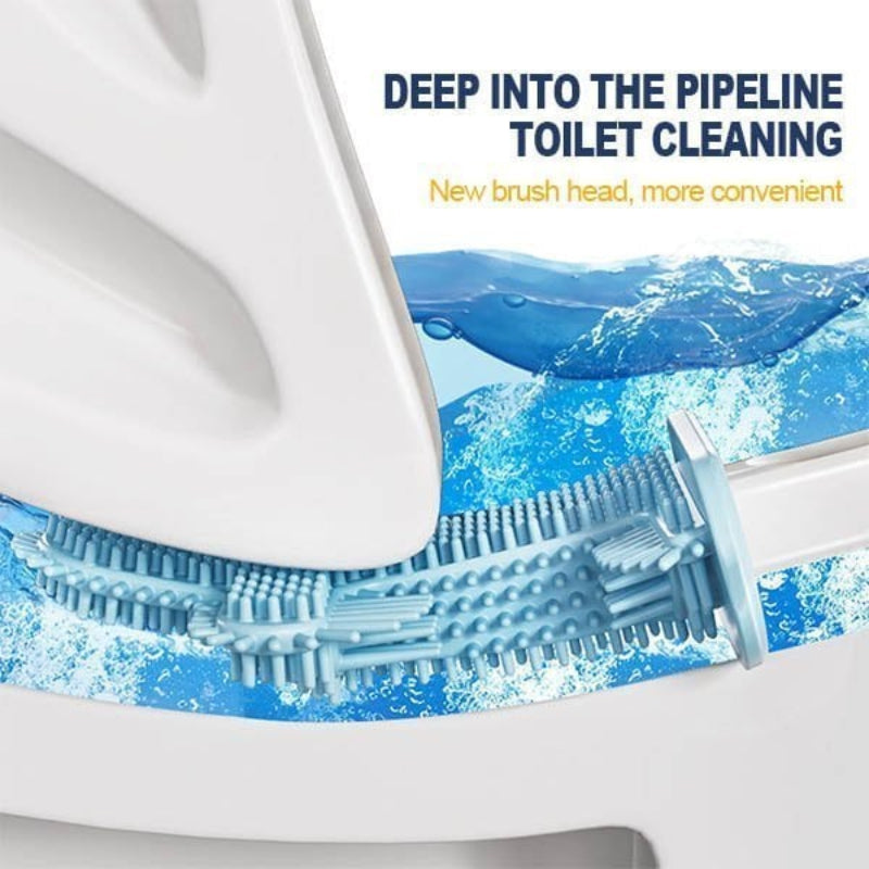 Flexible toilet brush for cleaning without blind spots