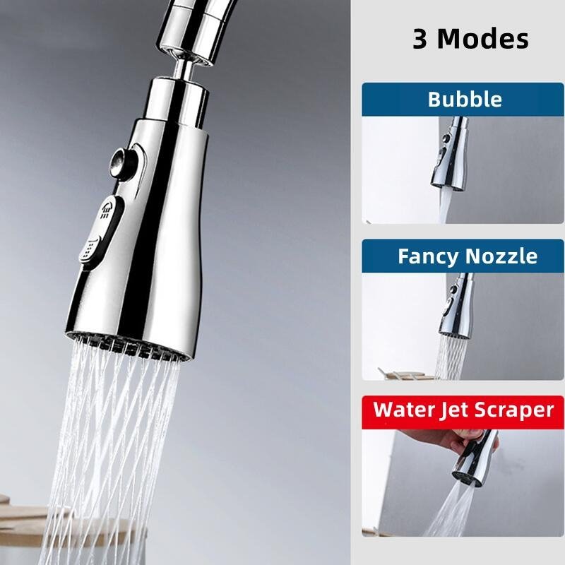 Faucet showerhead 3 jets – Power and water savings