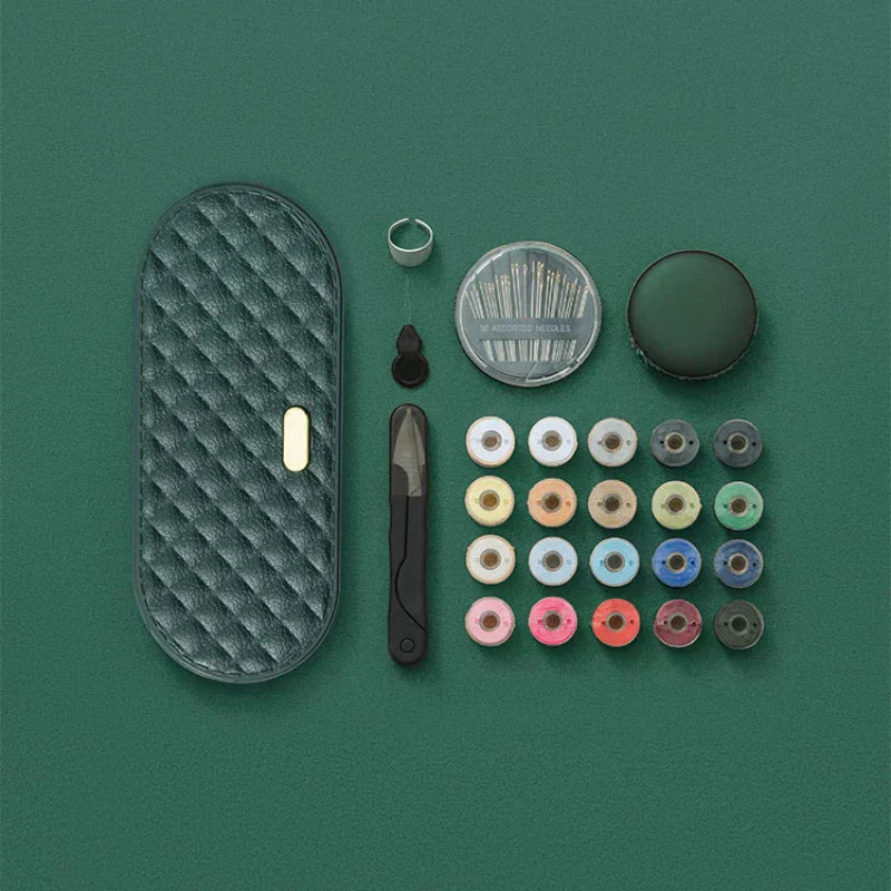 Compact sewing kit with ready-to-use accessories