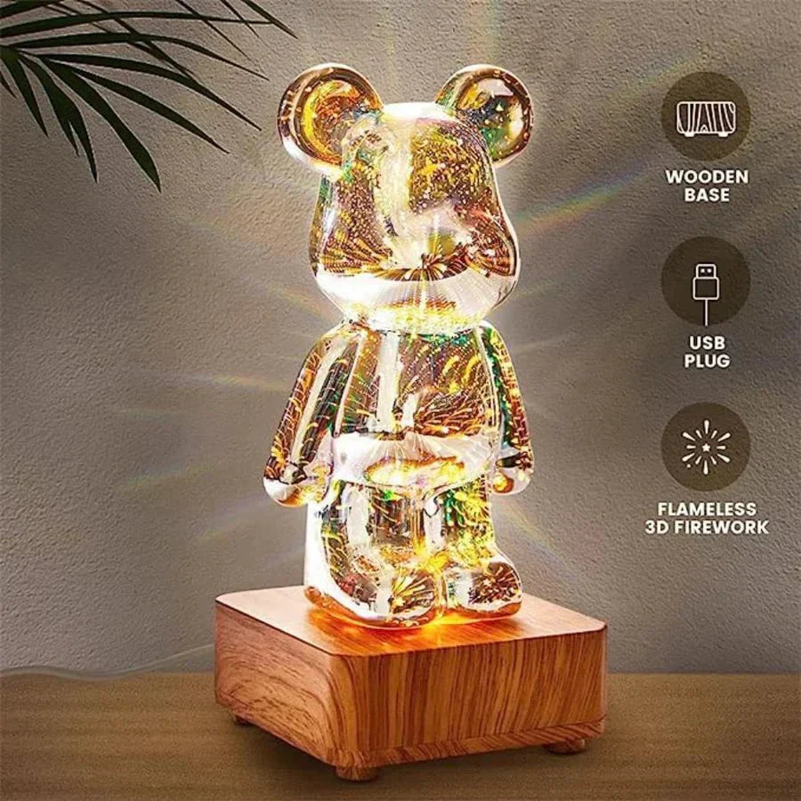 3D bear decorative lamp with fairy light