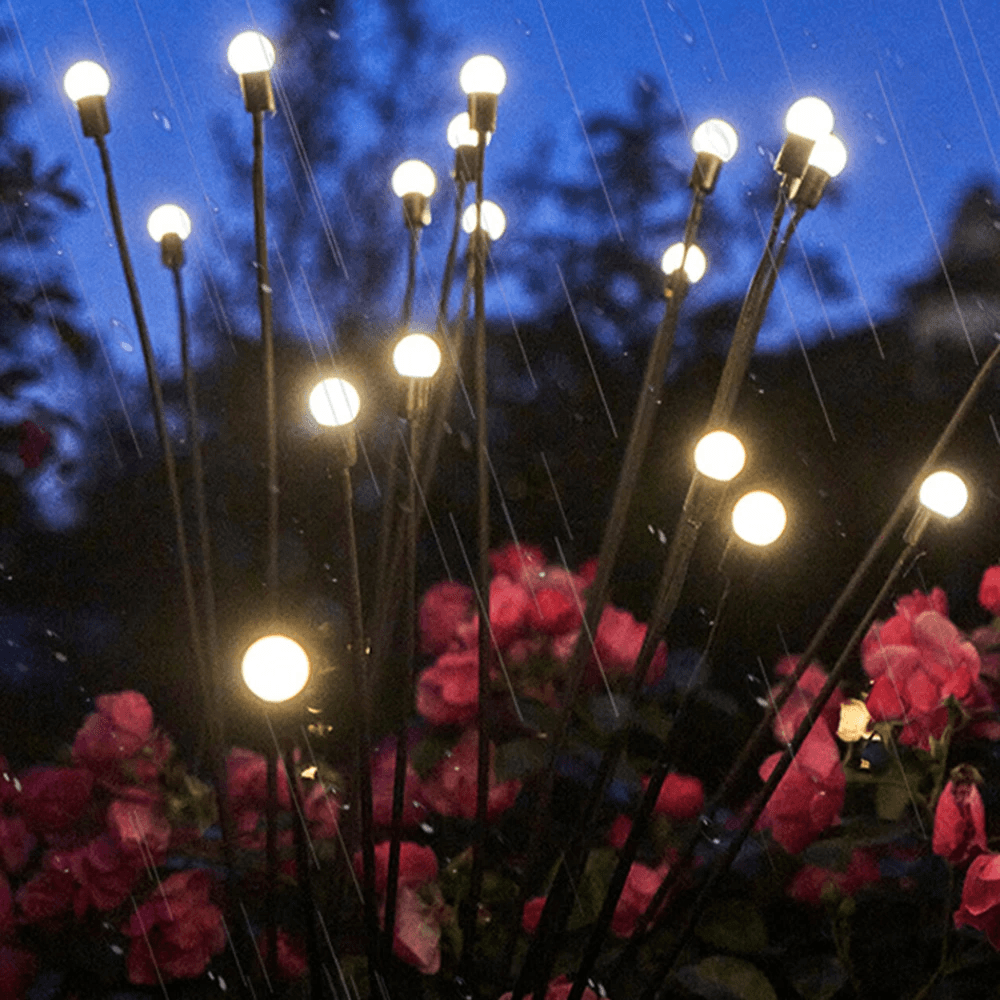 Garden lamps with fireflies