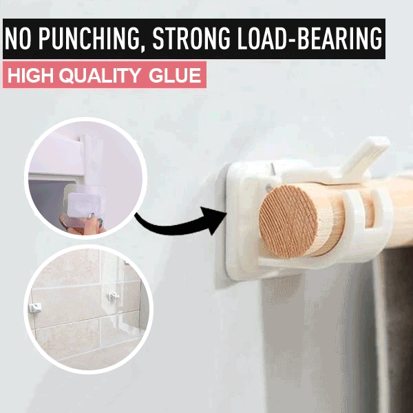 Adhesive support without perforation for curtain rod (x8) 