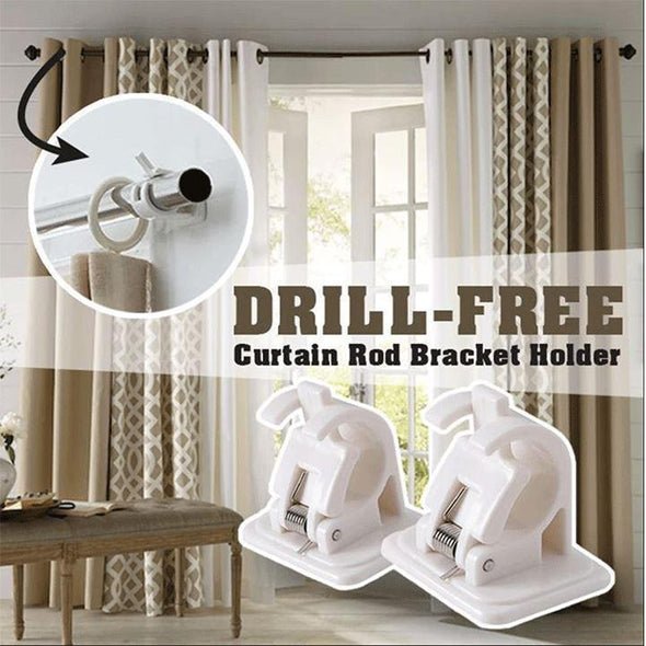 Adhesive support without perforation for curtain rod (x8) 