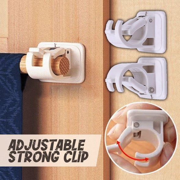Adhesive support without perforation for curtain rod (x8) 