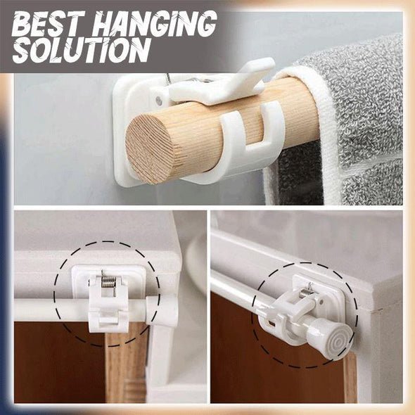 Adhesive support without perforation for curtain rod (x8) 