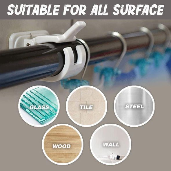 Adhesive support without perforation for curtain rod (x8) 