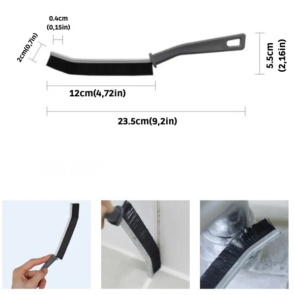 Curved cleaning brush with ultra-fine bristles 