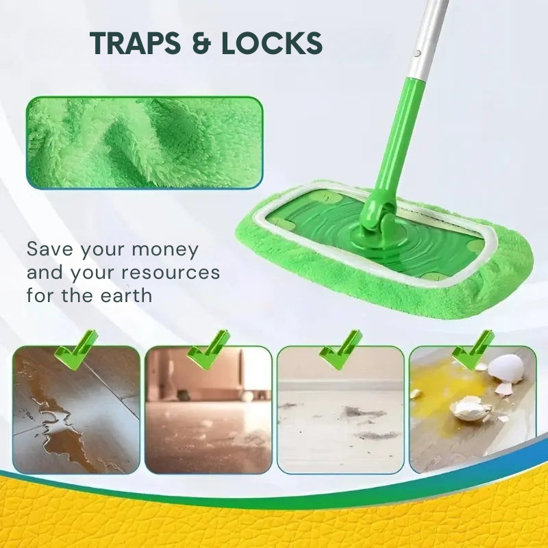 A clever and sustainable cleaning solution with these washable mop covers (x4) 