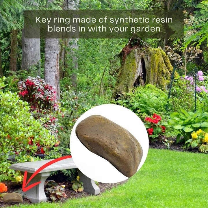 Discreet external key holder in the shape of a stone 