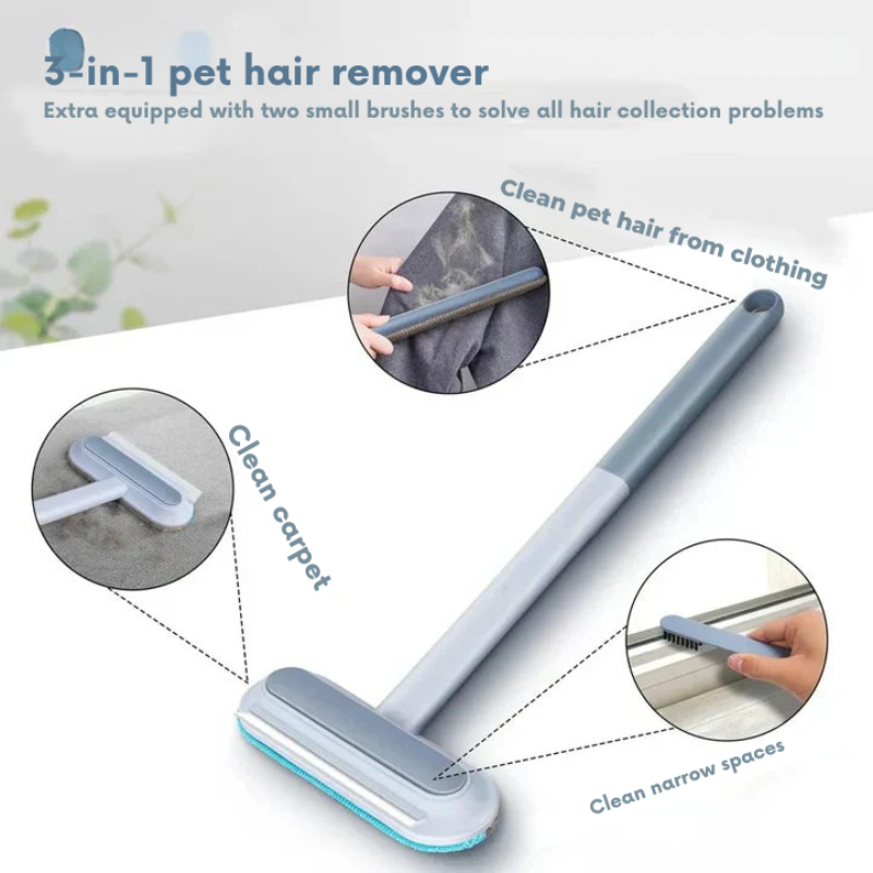 3-in-1 anti-hair and multi-surface brush 