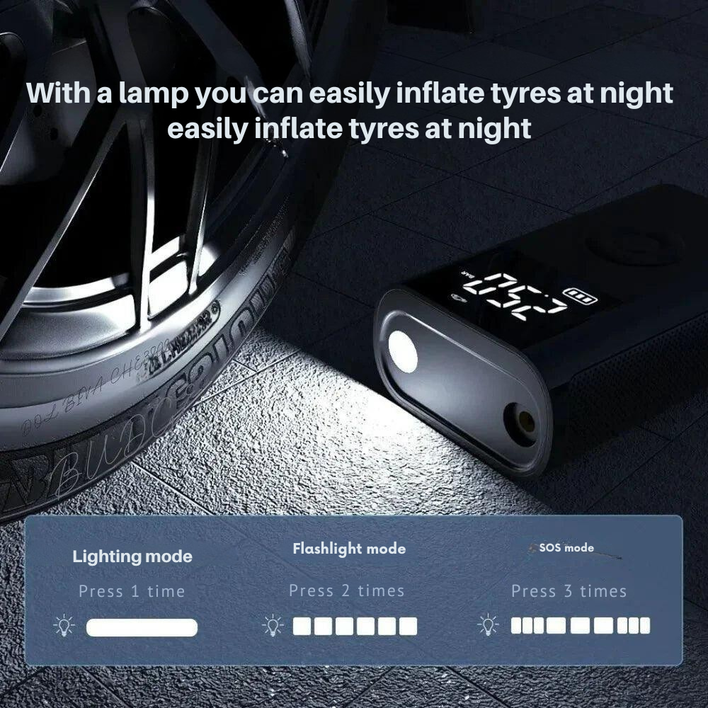 Inflate your tires in the blink of an eye, wherever you are 