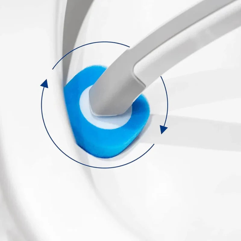 Clean your toilets without contact using disposable heads 