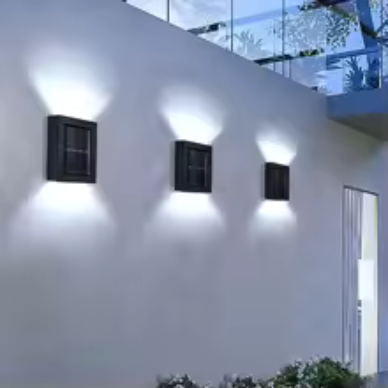 Brighten your exterior effortlessly with this solar LED wall lamp 