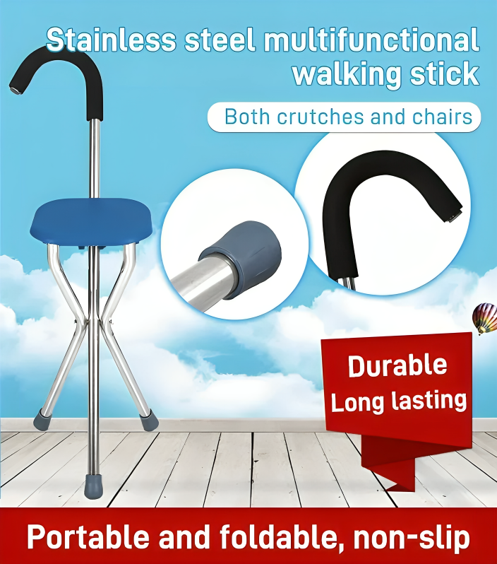 2 in 1 folding cane chair 