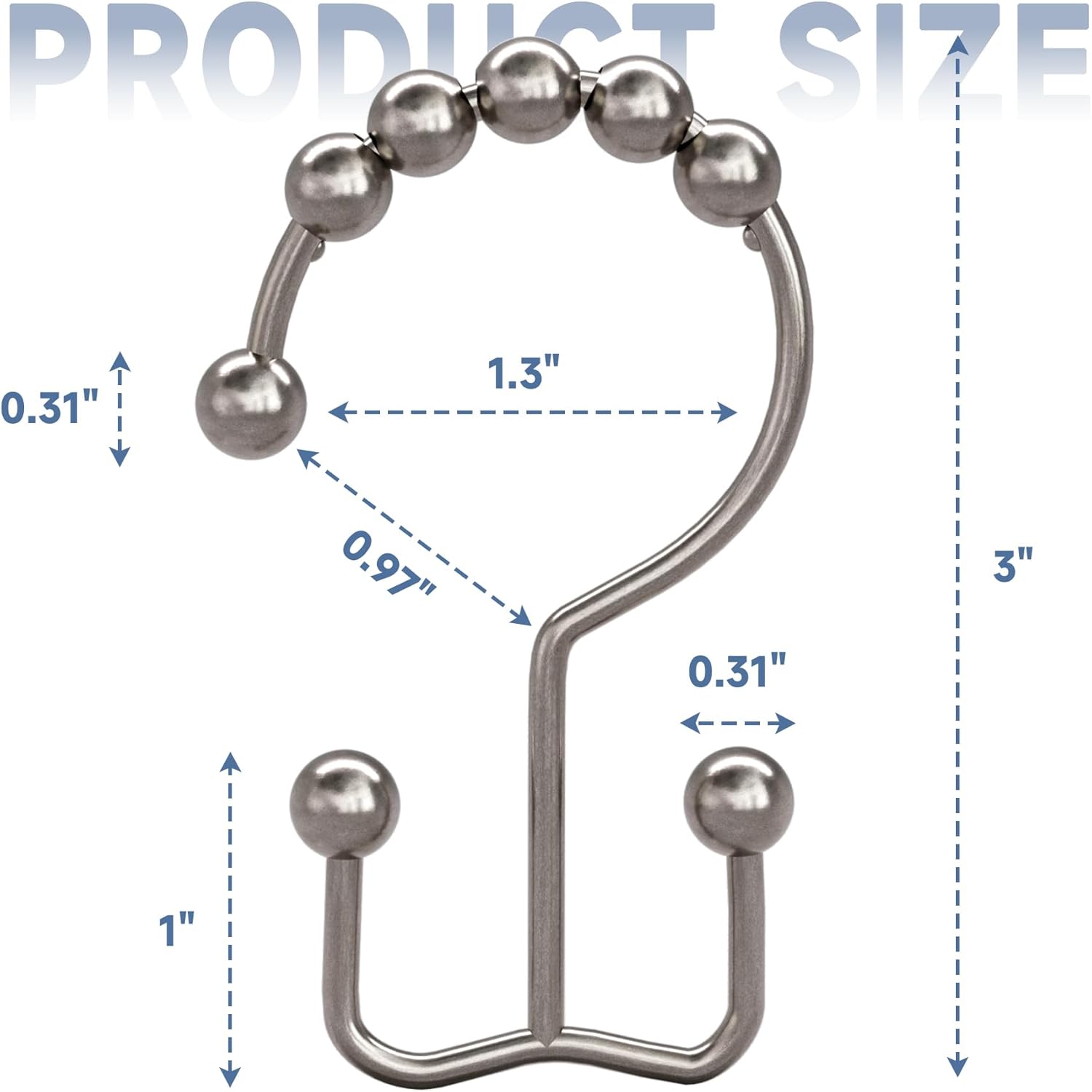 Curtain Hooks, Set of 12