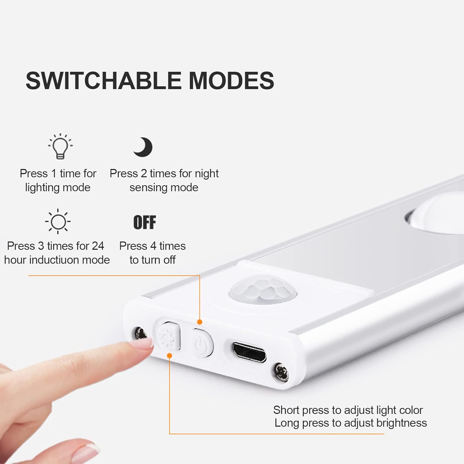 LED adhesive lamp with smart motion detector 