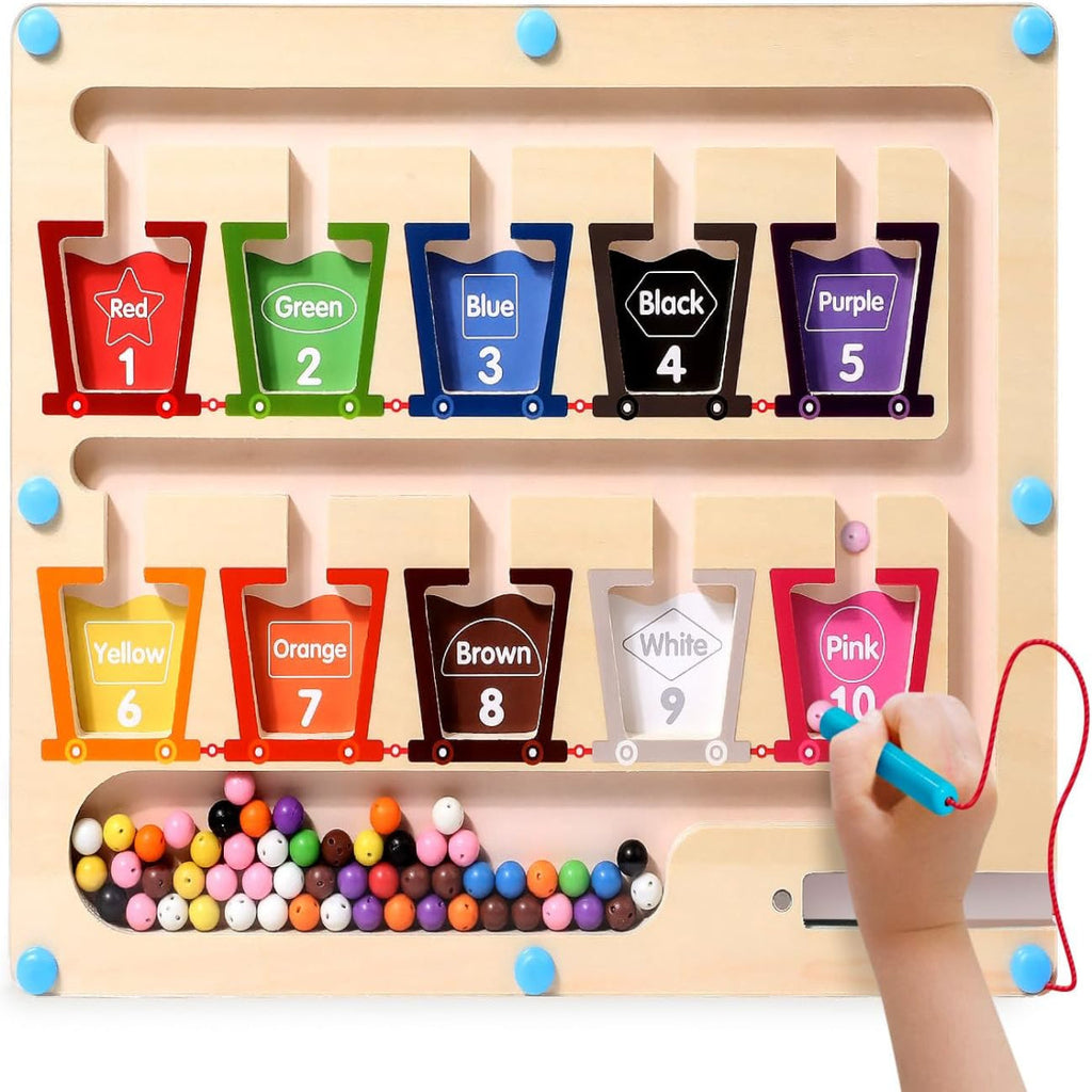 Learning colors while having fun with magnets 