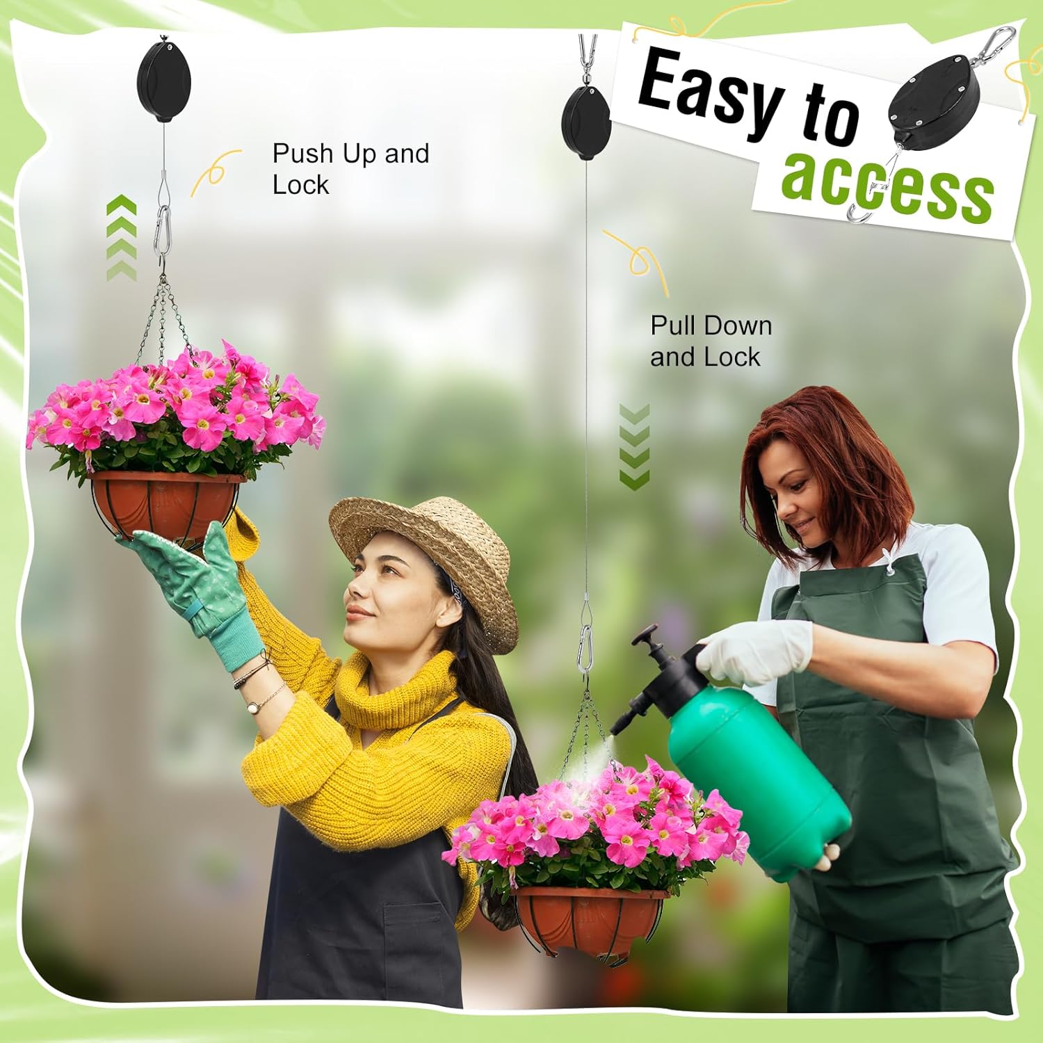 Easily access your hanging plants (x4) 