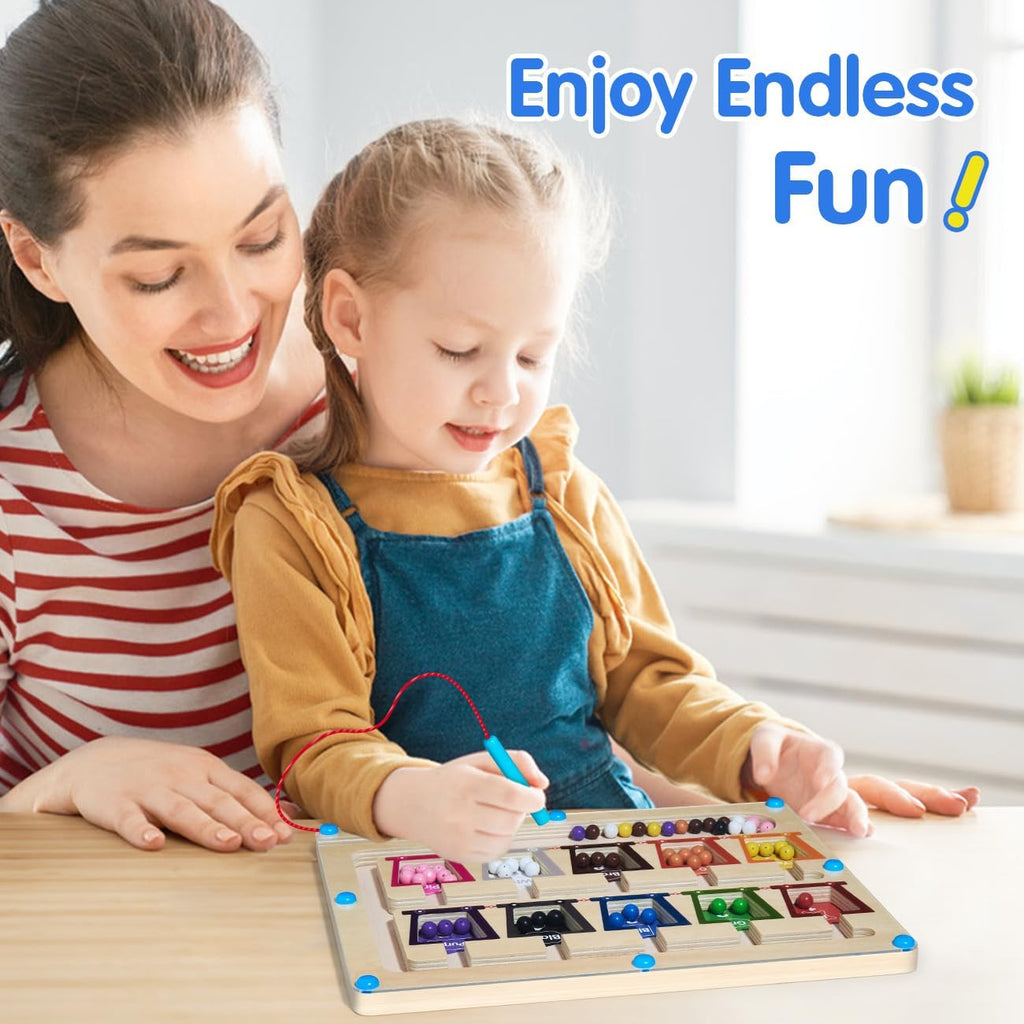 Learning colors while having fun with magnets 