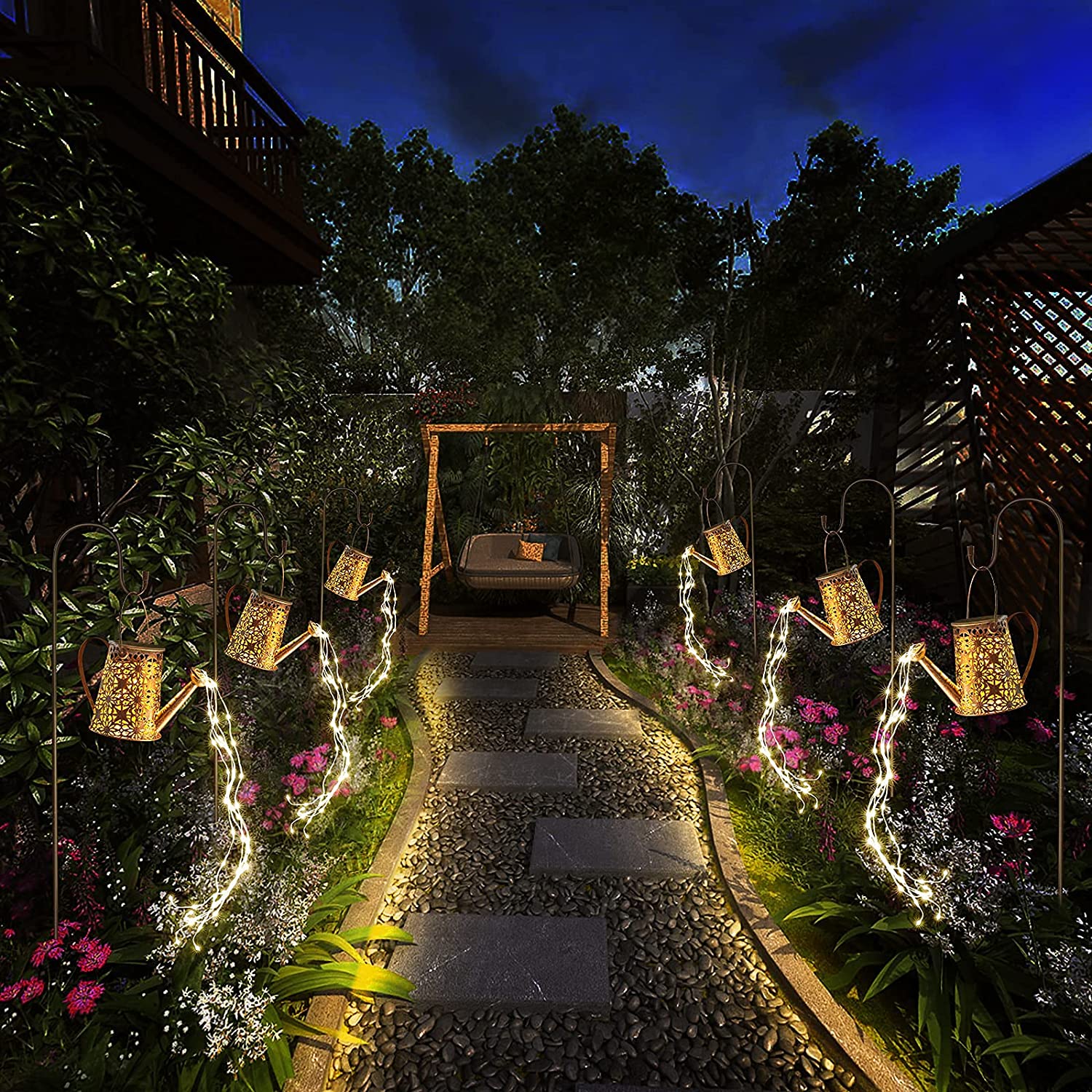 Light-up watering can lantern that transforms your garden into a fairy tale 