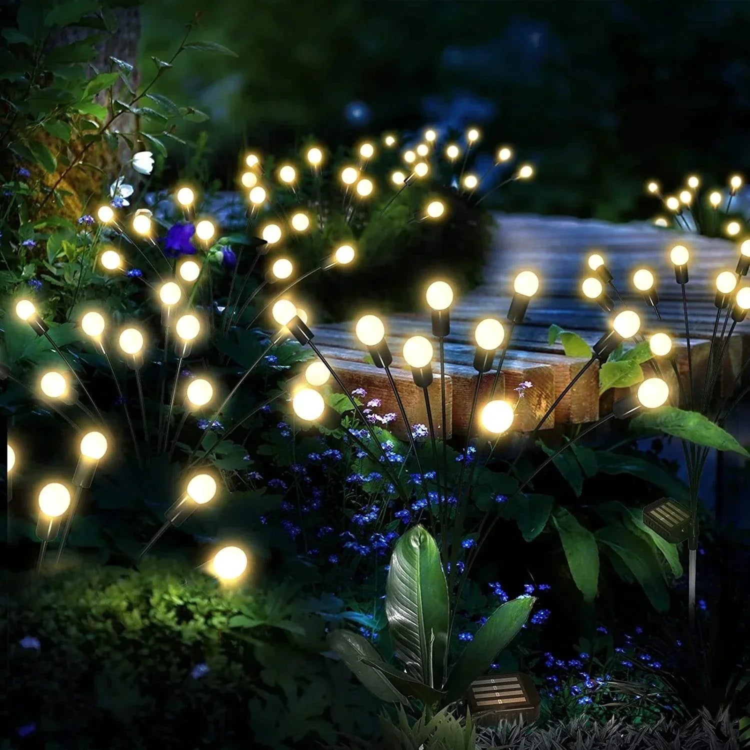 Garden lamps with fireflies 
