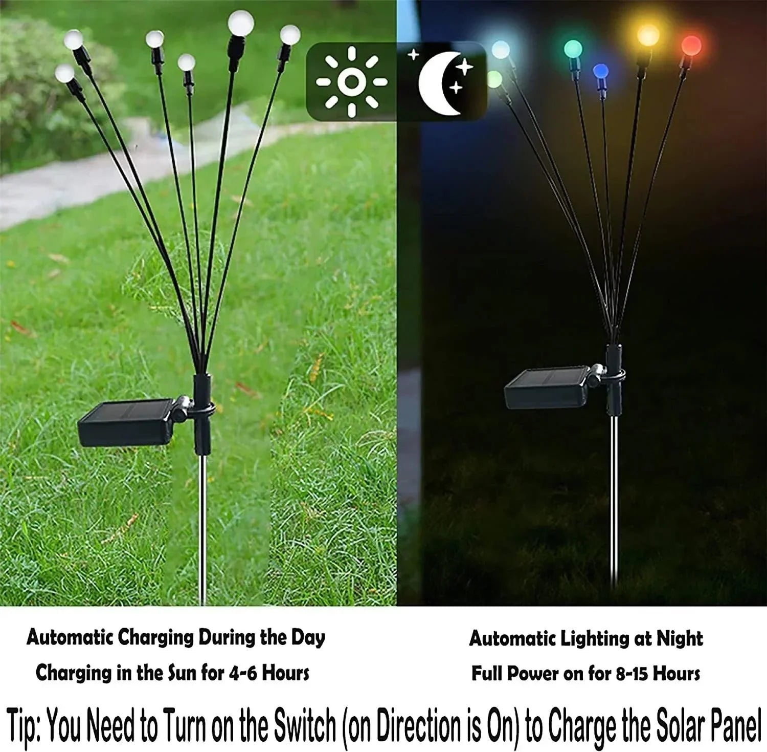 Garden lamps with fireflies 