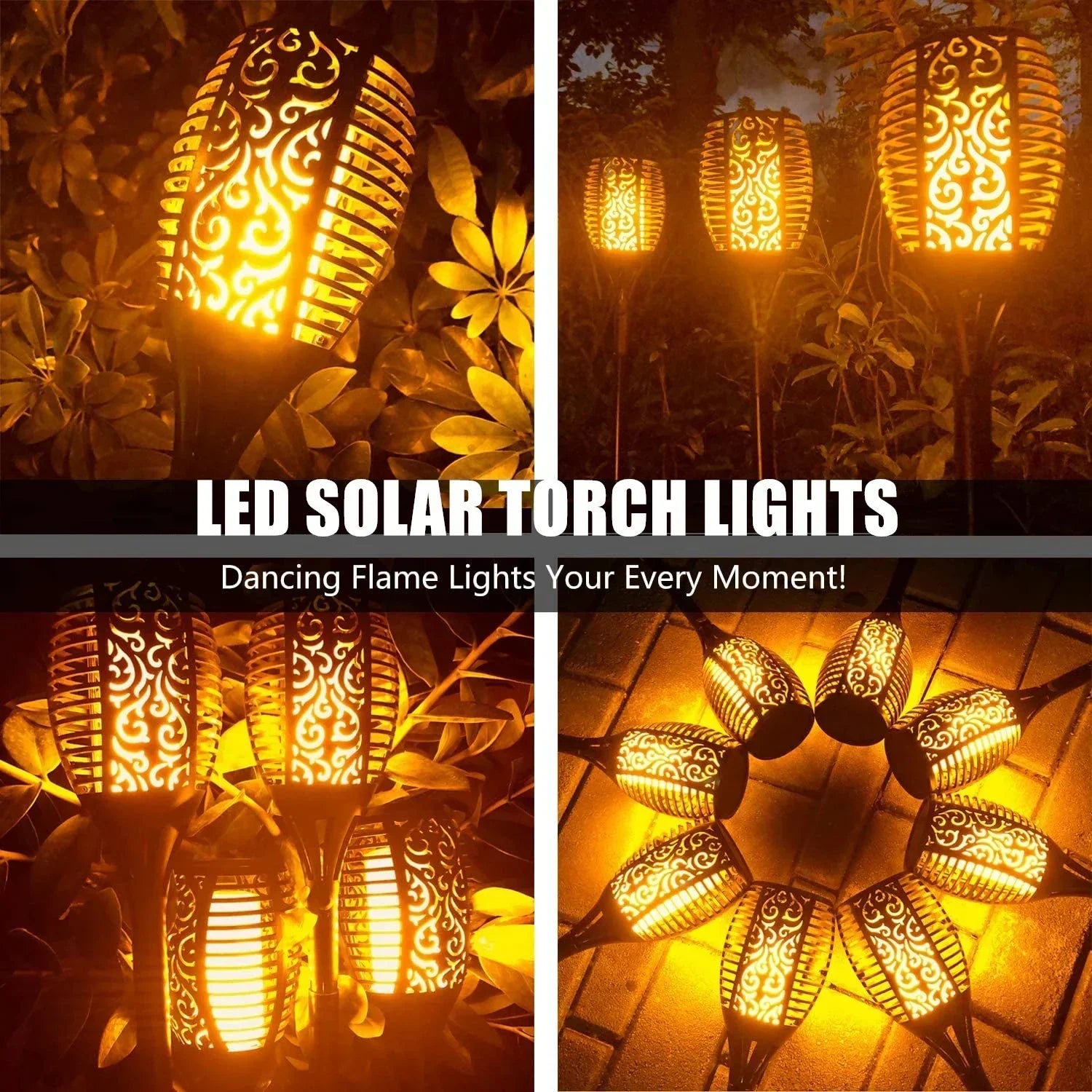 LED solar torch – Realistic flame without fire 