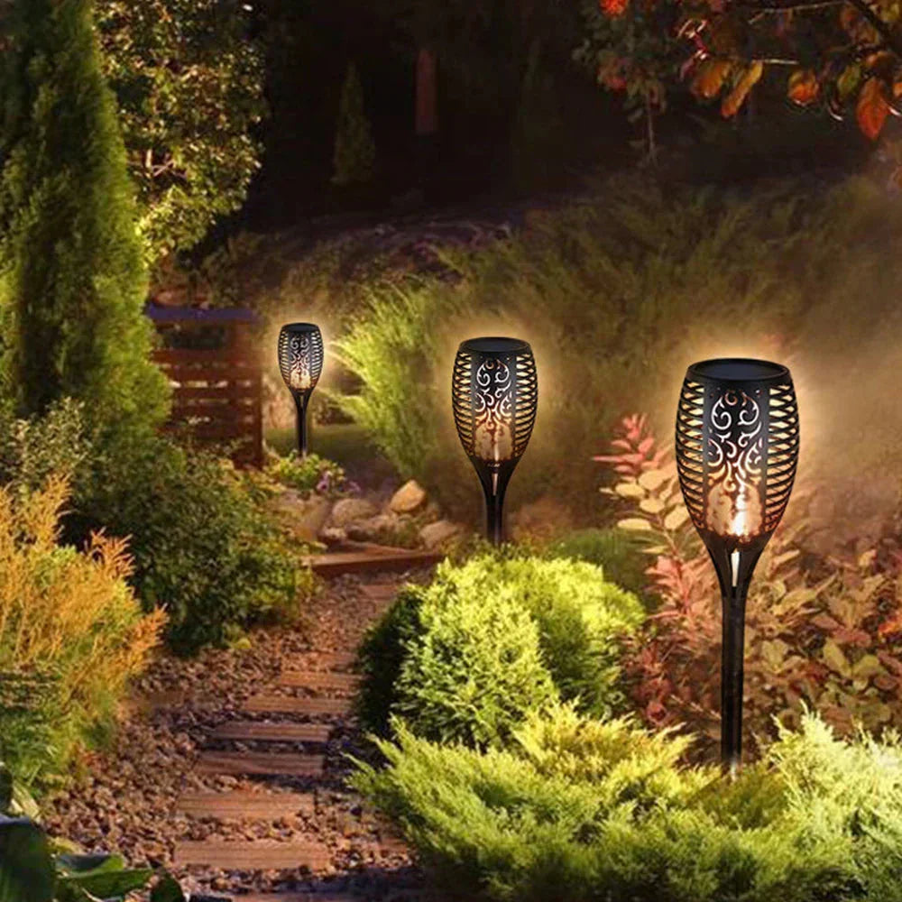 LED solar torch – Realistic flame without fire 