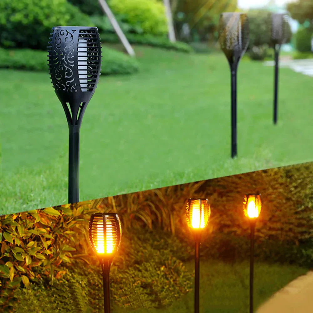 LED solar torch – Realistic flame without fire 