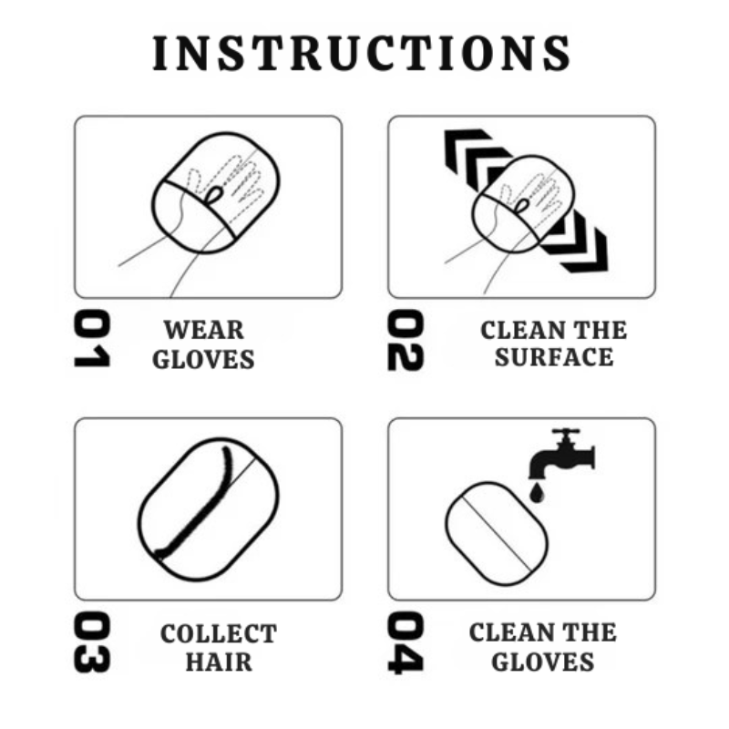 Eliminate pet hair effortlessly in one motion (x4) 