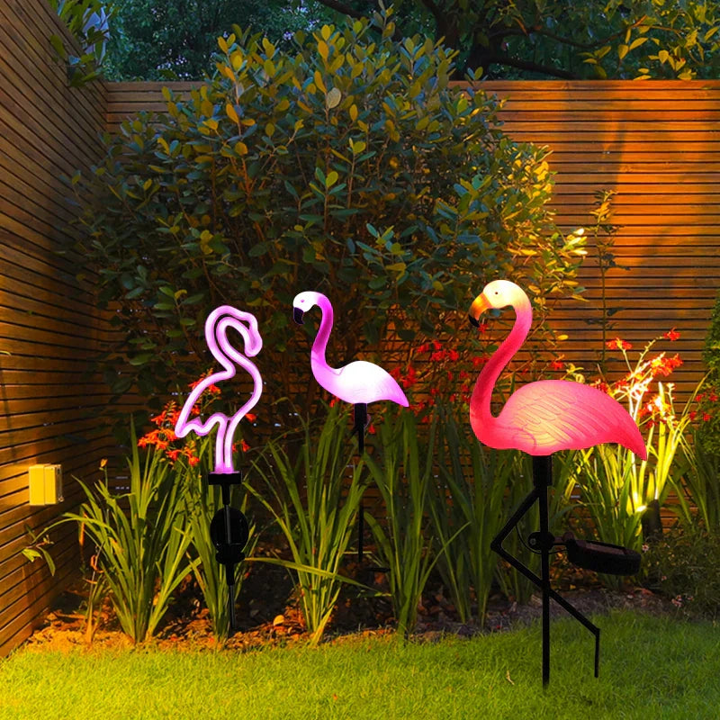 Bright solar flamingo Pink – Magical garden at night 