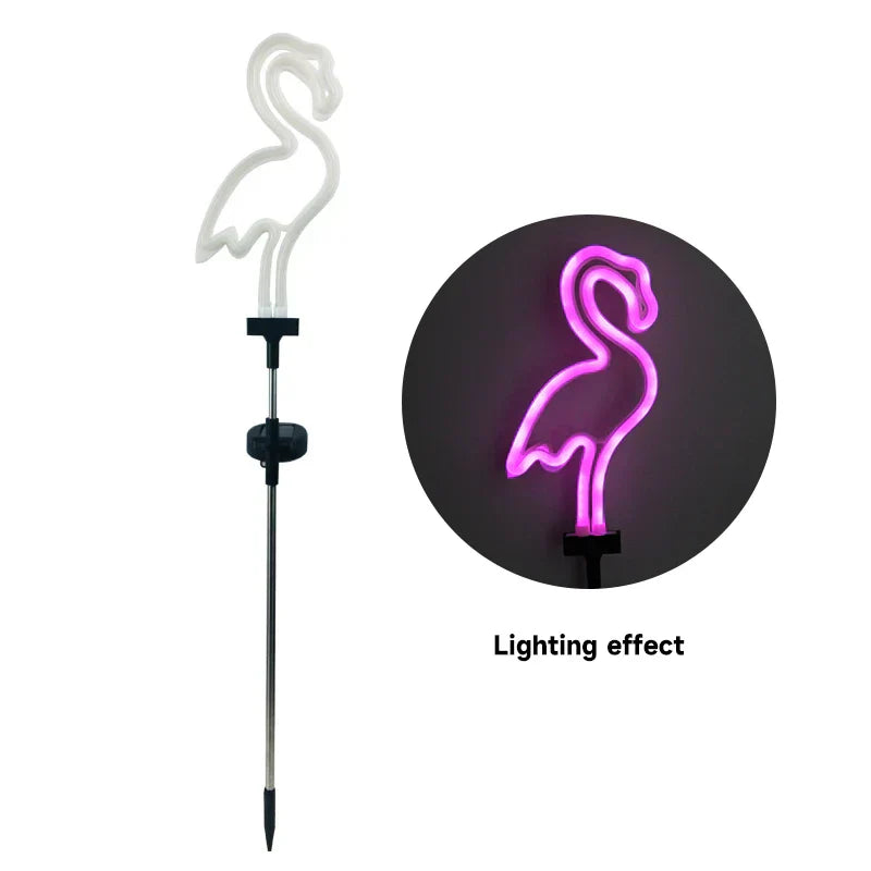 Bright solar flamingo Pink – Magical garden at night 